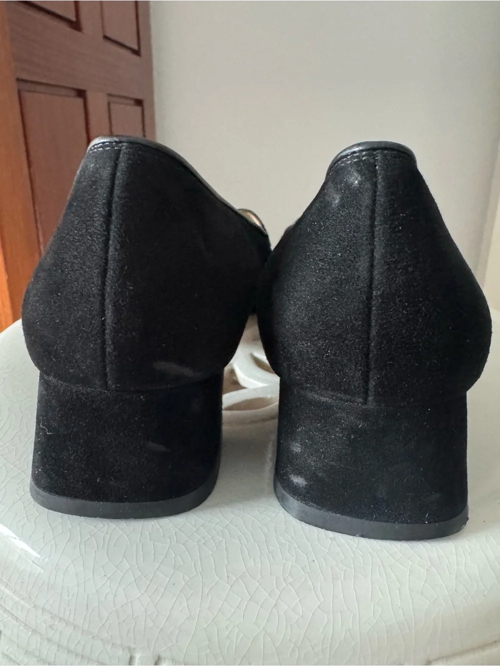 Salvatore Ferragamo Black Suede Slip-On Loafers (9AA)